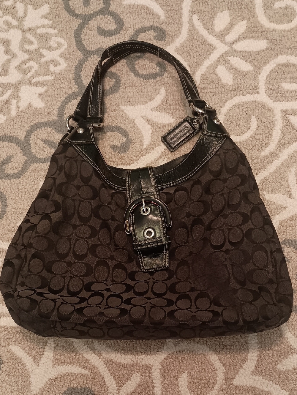 Coach Black Signature Buckle Shoulder Bag